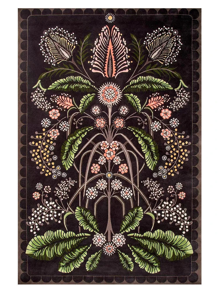 Light Luxury Cloakroom Carpet Home Non-slip Mat Large Area Bedroom Decor Washable Rug European Retro Carpets for Living Room