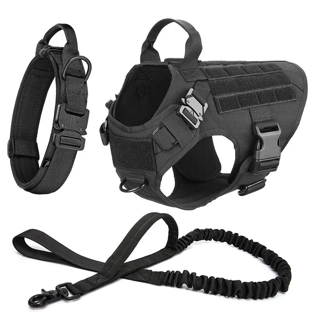Tactical Vest Pet German Shepherd Golden Retriever Tactical Training Dog Harness and Leash Set For All Breeds Dogs