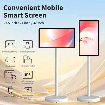 21.5 24 32 Inch Portable Touch Screen Smart TV Android Watch Video Full Swivel Mobile TV Mini Portable Digital TV for Travel