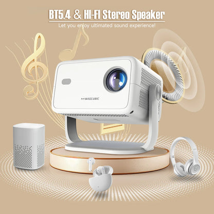 Magcubic 650ANSI L018 8K Projector Native 1080P Home Cinema Auto Focus Keystone Android 14 WiFi6 Portable Projector for Outdoor