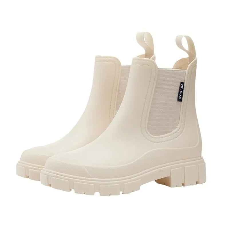 Winter Women's Boots Cotton Padded Women's Rain Shoes Midsole Rain Boots Women Wear-resistant Waterproof Anti Slip Rubber Shoes