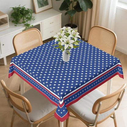 Star Pattern Square Tablecloth Washable Celestial Decorative Table Cloth Cover for Dining Party Picnic