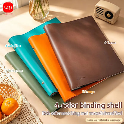PU Leather Loose-Leaf Notebook A5 Size Waterproof Soft Leather Cover Diary Removable Pages Notebook for Office  School Supplies