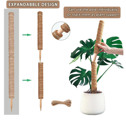 4 /8 Pack Stackable Moss Pole for Plants Monstera Tall Rod for Indoor Outdoor Climbing Plant Support Stakes for Potted Plants