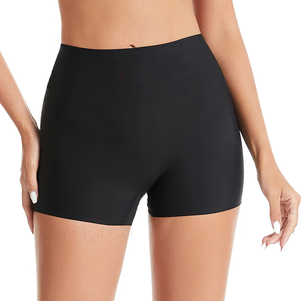 Flarixa Protective Slip Shorts Under the Skirts BoyShorts Women Seamless High Waist Boxer Briefs Safety Panties Anti-Chafing Leg