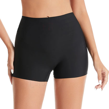 Flarixa Protective Slip Shorts Under the Skirts BoyShorts Women Seamless High Waist Boxer Briefs Safety Panties Anti-Chafing Leg