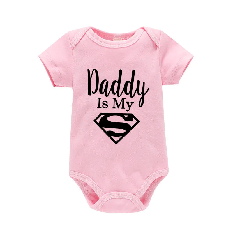 Baby Romper Newborn Baby Boys Girls Clothes Gold Daddy Is My Hero