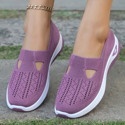 Spring New Women's Sports Shoes, Fashionable, Breathable, Lightweight, Non-slip, Wear-resistant, Casual Sports Shoes, Flat Shoes