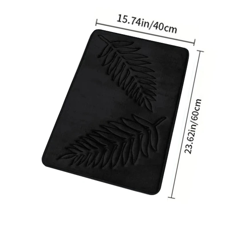 3 Piece Bathroom Mat Memory Foam Ultra Soft and Absorbent Leaf Bath Rugs Thick Washable For Bathroom Toilet Tub Mat Set