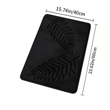 3 Piece Bathroom Mat Memory Foam Ultra Soft and Absorbent Leaf Bath Rugs Thick Washable For Bathroom Toilet Tub Mat Set