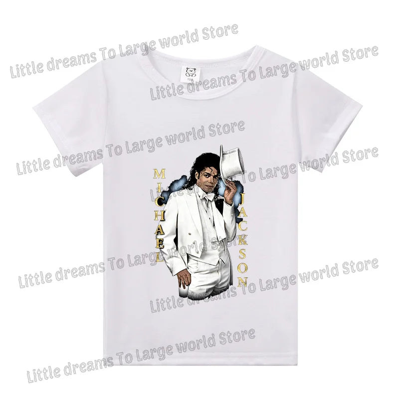 Michael Jackson T-shirt Children Clothing Singer Printed Cotton Tops Boy Girl MJ Summer Tee Shirts Casual Clothes Birthday Gift
