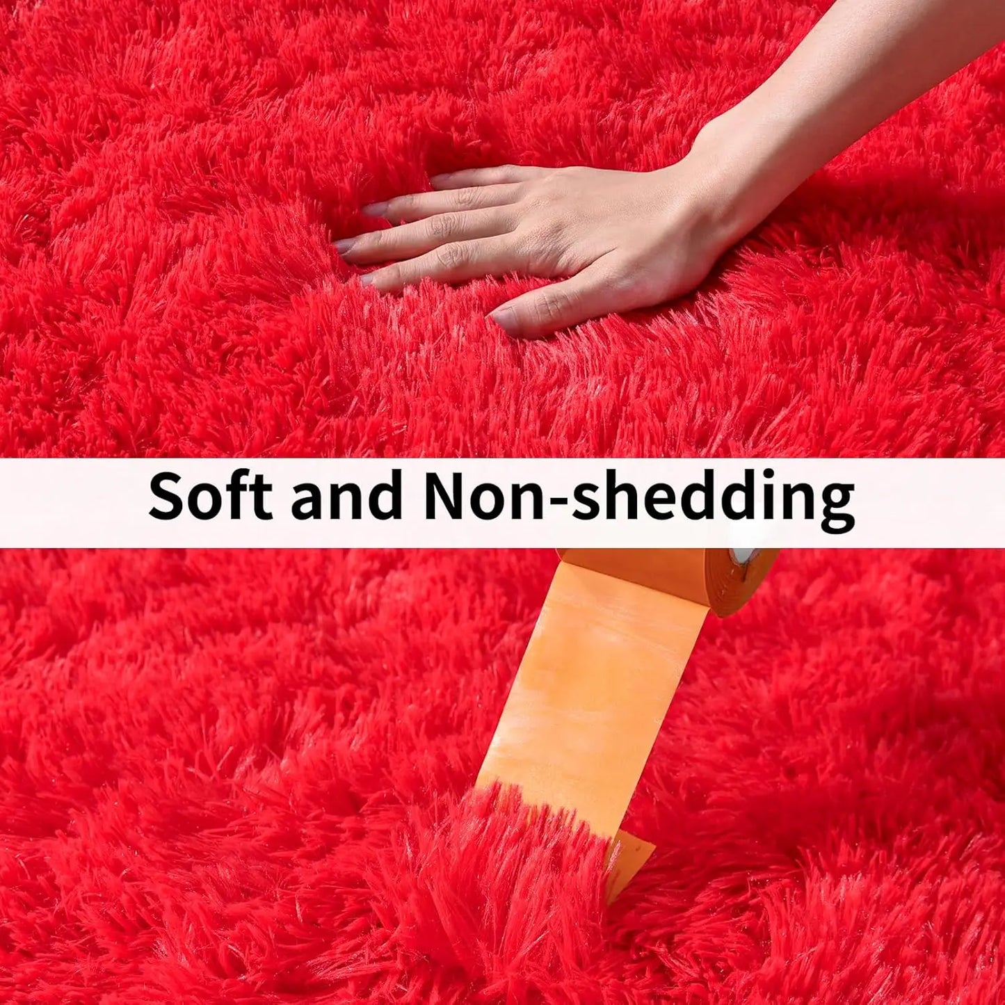 VIKAMA 50x80cm Red Wedding Carpet, Plush Bedroom Bedside Blanket, Proposal, Valentine's Day Party Decoration, Welcome Doormat