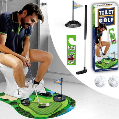 Household Toilet Leisure Golf Scene Leisure Entertainment Sports Toy Toilet Mini Set Putting Pad Swing Trainer
