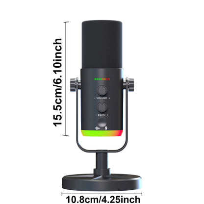 Dynamic Gaming Microphone, XLR/USB Mic Streaming, AI Noise Cancellation, Controlable RGB, Tap Mute, Volume Control