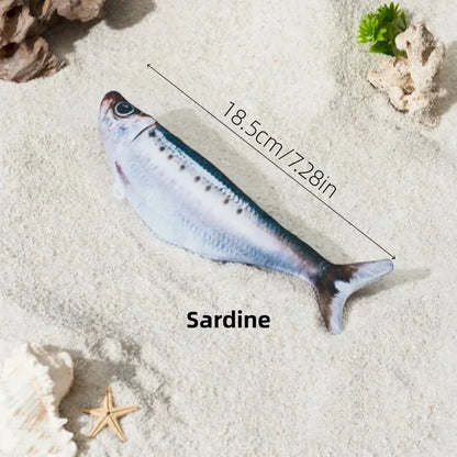 Petgravity 3PCS Electric Fish Pet Cat Toys Catnip Simulation Fish Swing Kitten Dance Fish Toy Funny Cats Playing Supplies USB Charging