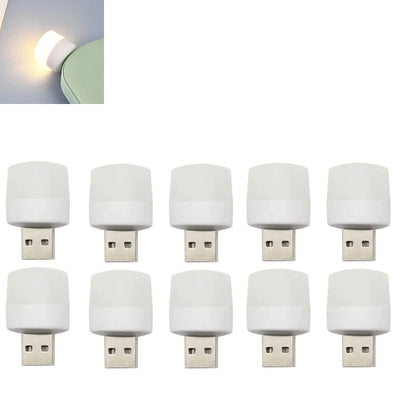 USB Night Light Mini LED Night Light USB Plug Lamp Power Bank Charging USB Book Lights Small Round Reading