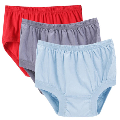 3pcs 100% Cotton Briefs Mens Comfortable Underpants Four Season Man Large Size Ventilate Underwear Male High Waist Panties Short