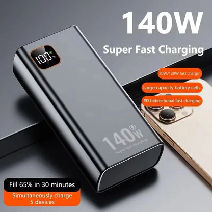 Lenovo 140W Super Fast Charging 2027 CCC Ultra Capacity 500000mAh Portable Charger Power Bank For IPhone Samsung