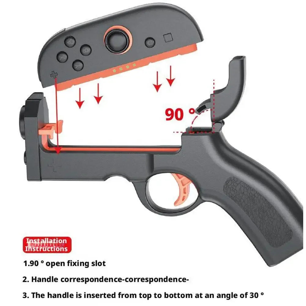 1Pair Shooting Game Gun For Switch 2 Left and Right Controller Shooting Gunstock Hand Grip For NS2 Gaming Accessories