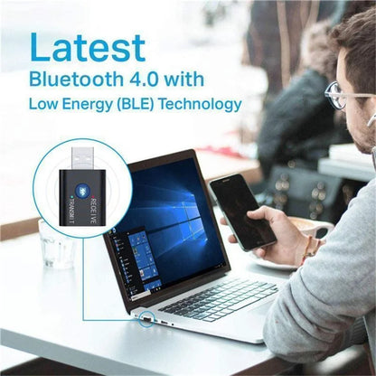 2 In 1 USB Bluetooth 5.0 Dongle Adapter Receiver Transmitter Stereo Wireless Audio Adapter USB 3.5mm for PC Desktops Headphones