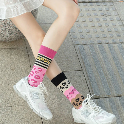 1 Pair Man Women Sock Original AB Tide Socks Colorful Cat Dog Koala Cow Cotton Socks Four Seasons Unisex Socks for Birthday Gift