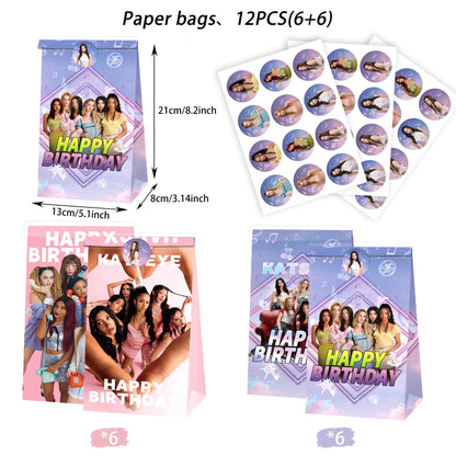 Kpop Katseye Party Decoration Tableware Tablecloth Cup Plate Napkin Sticker Bags Balloons Baby Shower Kpop Party Favors Supplies