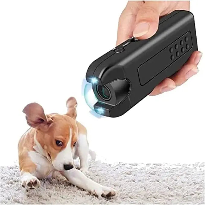 Safe Effective Ultrasonic Dog Repeller Anti-Barking Pet Training Tool Handheld Outdoor Deterrent Chaser with LED for Cats & Dogs