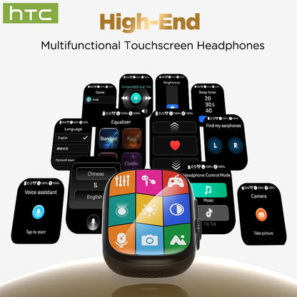 Bluetooth Earphones HTC NE72 AI Translation Auriculares Traductor Deidioma 2026, Sports Comfort Fit Earbuds with Surround Sound