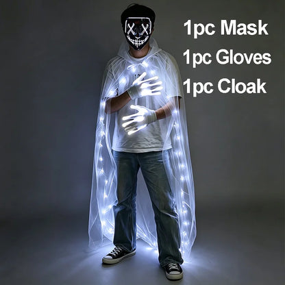 Wireless LED Purge Mask Halloween Horror Party Carnival Cosplay Costume Props Halloween Purge Masks 10 Colors LED Mask Men Women