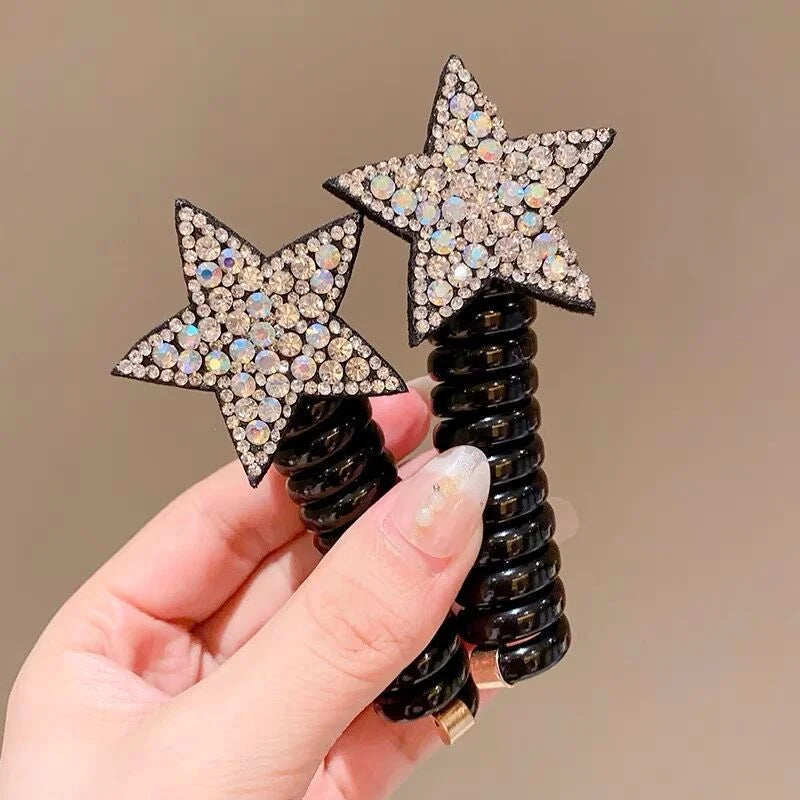 rope adult telephone cable ring Rabbit Cute Hair Ring Large Frosted Adult Hair Tie  head ring Children's telephone hephone Cable