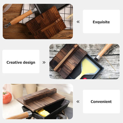 Premium Wooden Pan Lid for Tamagoyaki Pancake Frying Skillet Nonstick Flat Bottom Cookware Anti Splashing Cover Kitchen Gadget