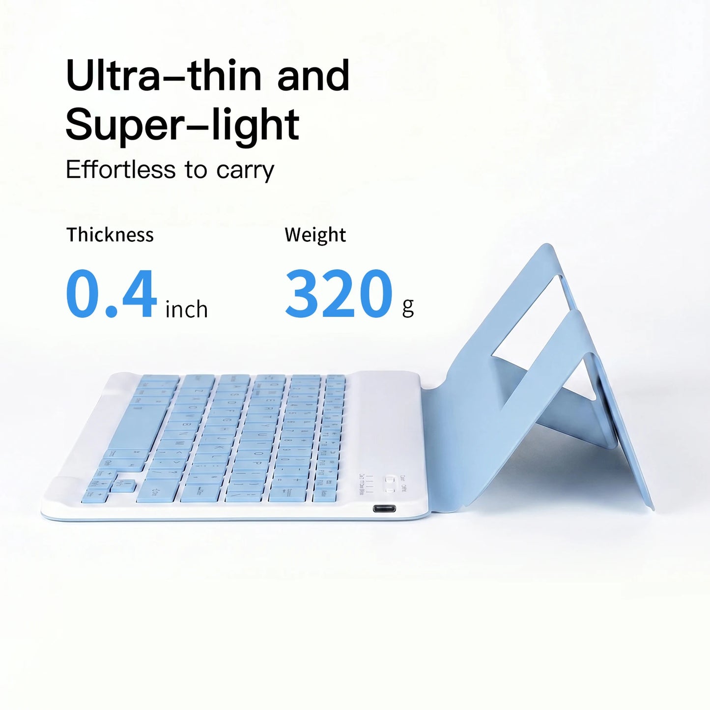 Ultra Slim Bluetooth Keyboard with Built-in Stand for iPad 10th/9th Gen, iPad Air, iPad Pro, iPhone, Android Tablets & More – Portable Wireless Keyboard for Travel, Office, School – Compatible with Most Bluetooth Devices