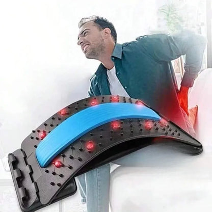 Portable Back Stretcher Back Massager Multi-Level Lumbar Support Spinal Muscle Pain Relief Tool