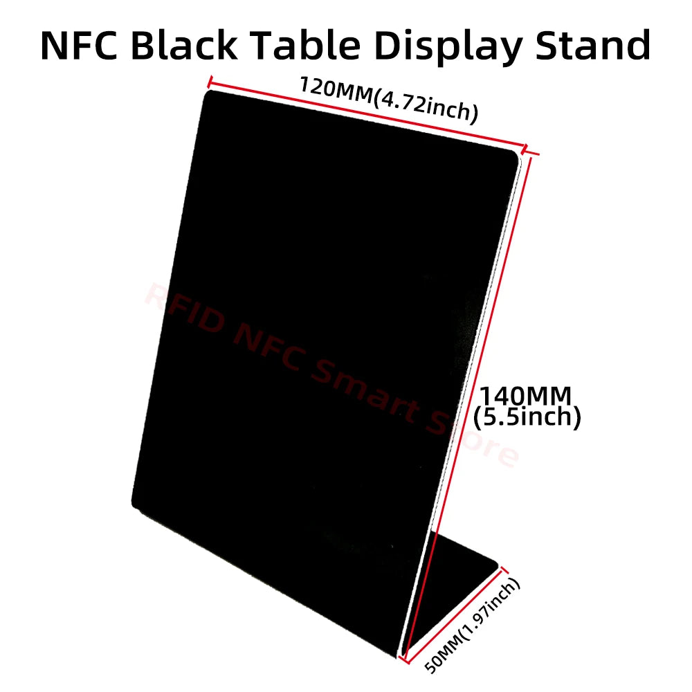 NFC Station table Tag 13.56Mhz programmable Compatible Google Review Card NFC Reviews display bending Card Acrylic Table Sticker