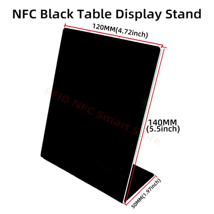 NFC Station table Tag 13.56Mhz programmable Compatible Google Review Card NFC Reviews display bending Card Acrylic Table Sticker