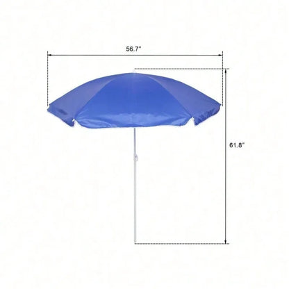Portable Outdoor 2-Seat Folding Chair With Removable Sun Umbrella Blue, Camping Chair, Beach Essentials