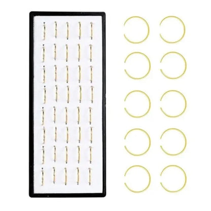 40/60pc Stainless Steel Straight L Nose Stud for Women Nose Ring Set