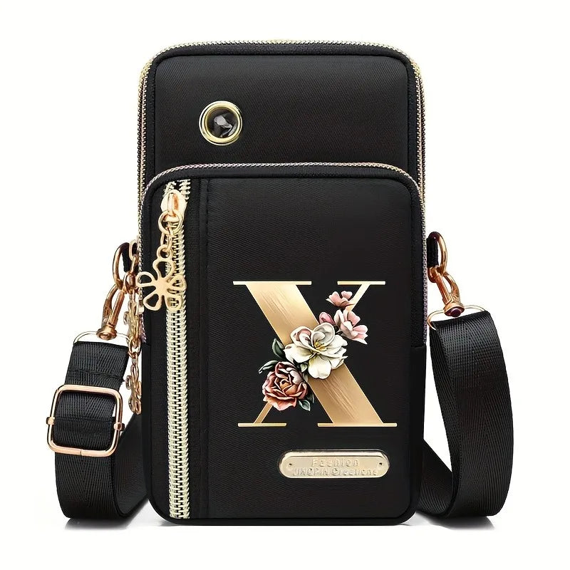 Huaben Letter Z Printed Fashion Casual Messenger Bag Change New Nylon Cloth New Mobile Phone Bag Women's Bag