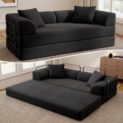 Cloud Boneless Convertible Floor Sofa Bed, 70" 5-in-1 Foldable Compressed Loveseat Lounge Sleeper 2 Seater Couches