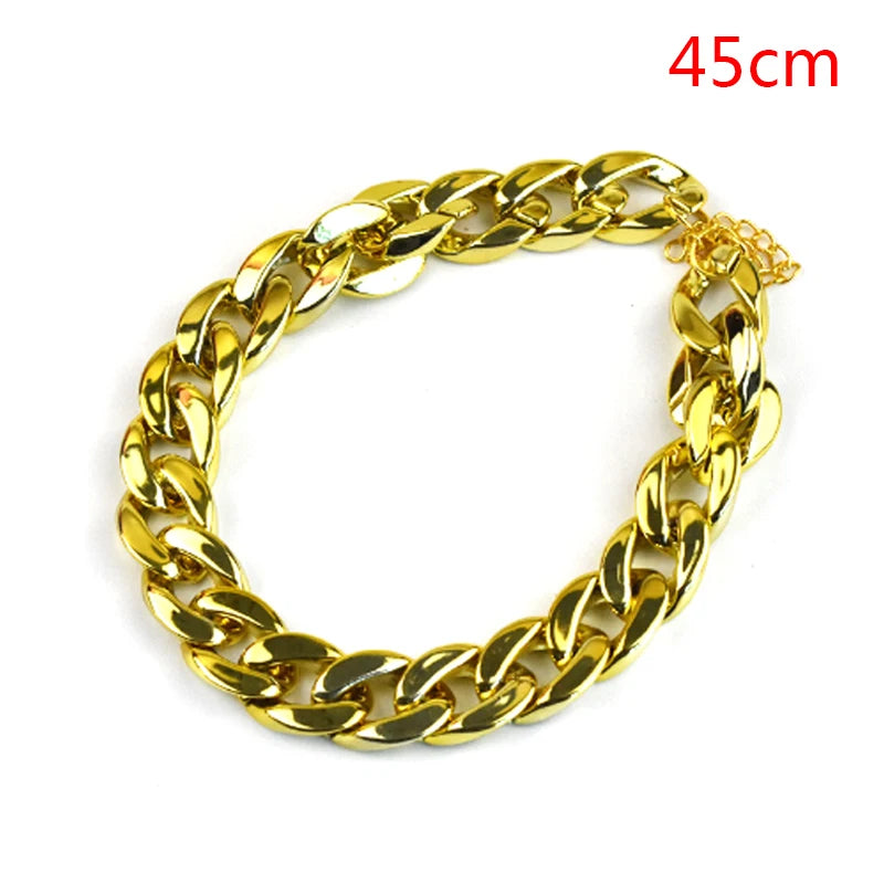 1Pc Dog Neck Chain Pet Chain Collar Cool Plastic Adjustable Gold Color Puppy Chain Cat Chain Necklace