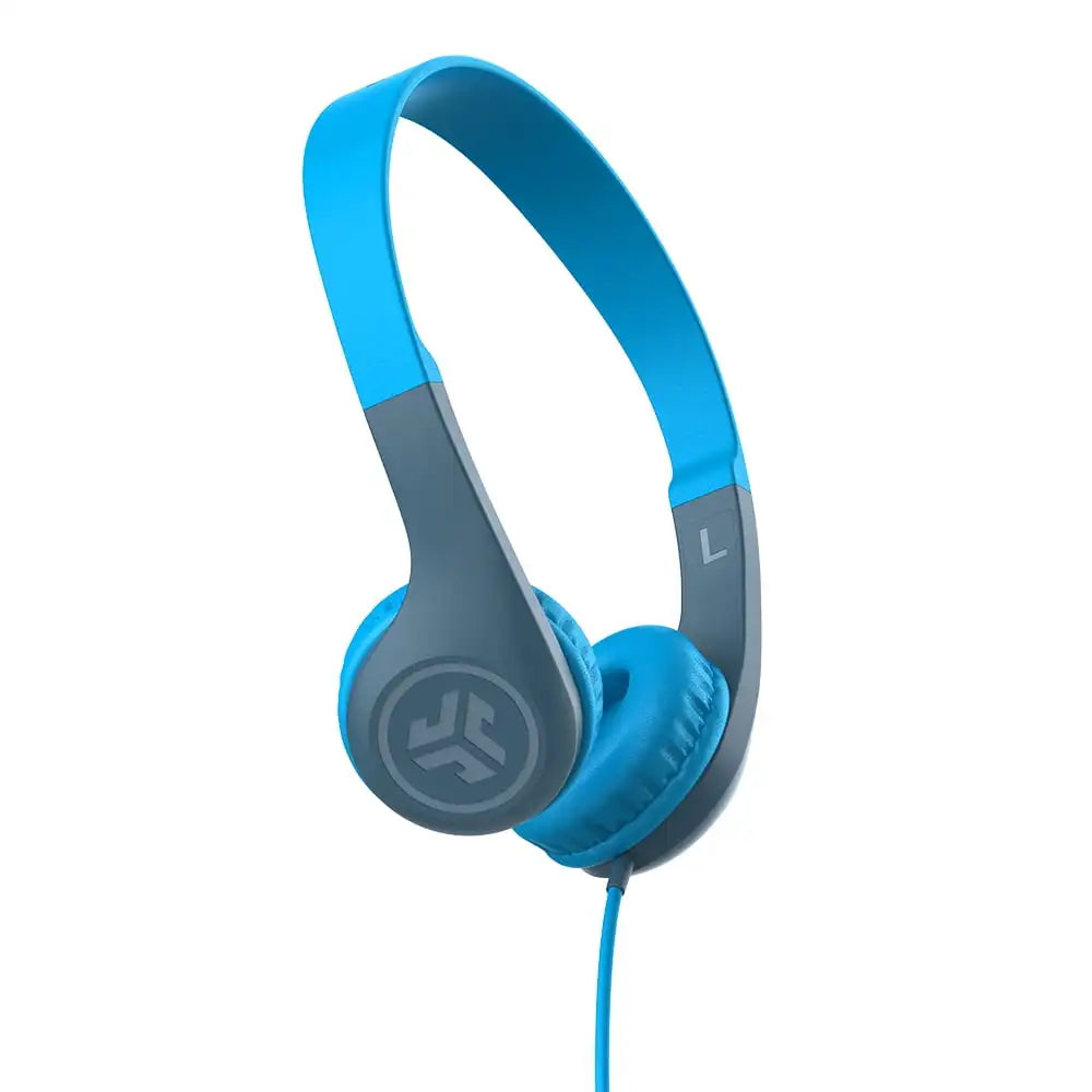 JBuddies Pop Wired Kids Headphones, Blue, Noise Isolation, Kids Safe, Volume Limiting Headphones wireless earphones ear buds