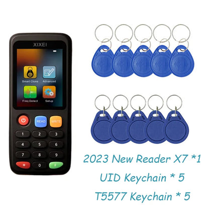 X7 RFID Smart Chip Reader IC ID Token Clone Copier 125Khz Badge Writer 13.56Mhz Tag Duplicator NFC Key Ntag215 Programmer