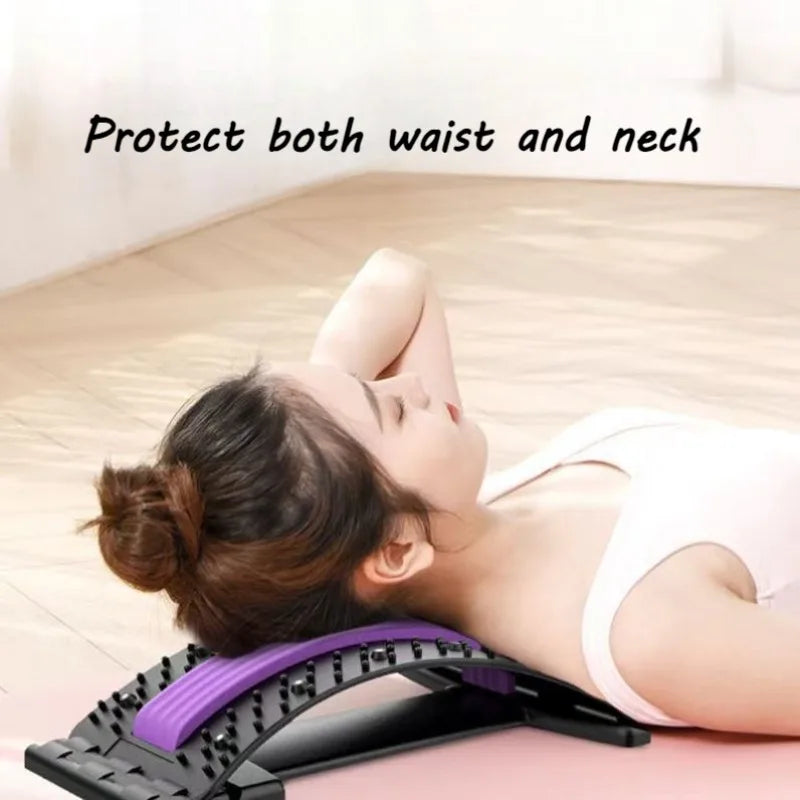 Home back and waist stretching equipment, yoga fitness back traction and back stretcher, waist stretching massager