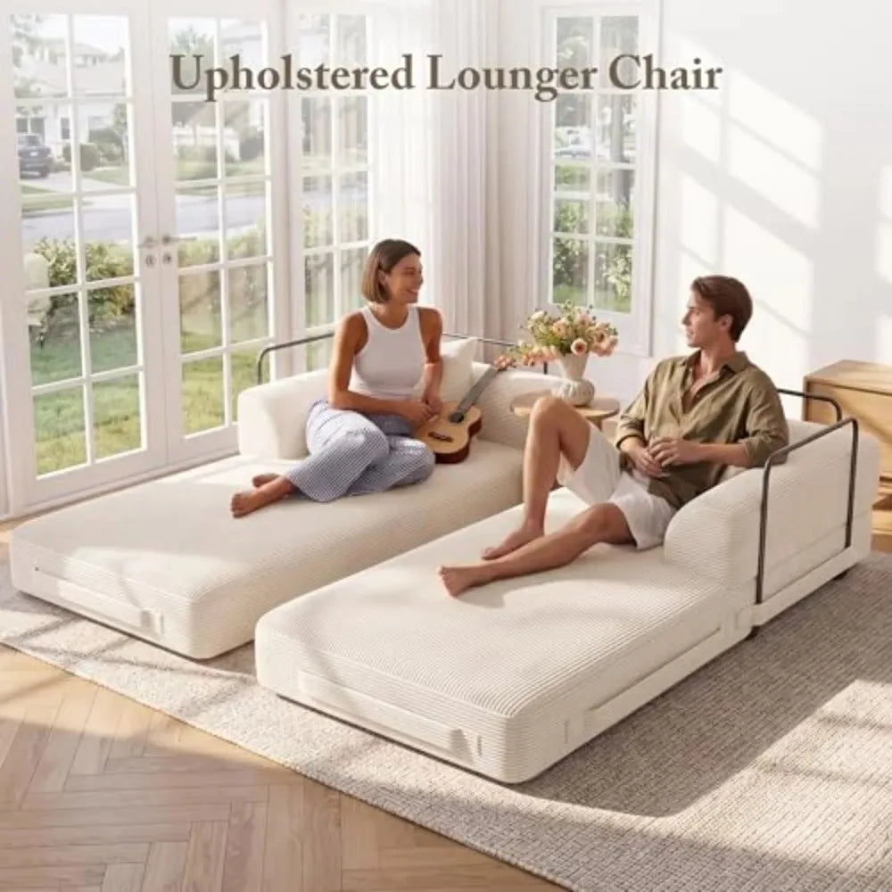 Cloud Boneless Convertible Floor Sofa Bed, 70" 5-in-1 Foldable Compressed Loveseat Lounge Sleeper 2 Seater Couches