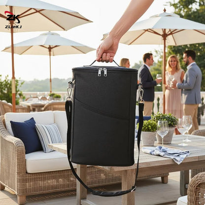 -Wine Bottle Bag Soft Cooler Wine Bottle Insulated Bag For Wine Thermal Outdoor Bag For Travel Carrier Tote Wine Glass