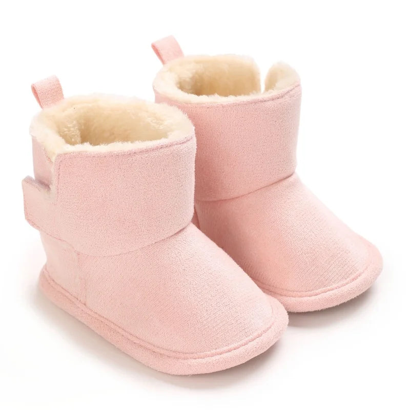 Winter Warm Snow Boots, Soft Sole Velcro Footwear, Baby Learning Walk Shoes for Newborn Infants 0-18M