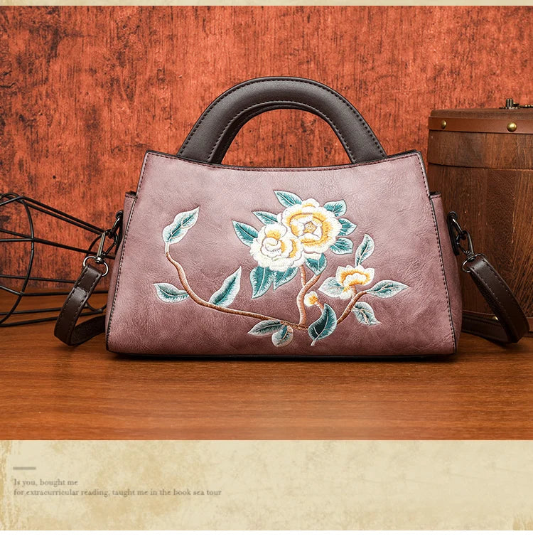 Luxury Designer Handbag Women Embroidered Shoulder Bag High-quality PU Diagonal Cross Bag Holiday Gift Office Handbag Handtasche