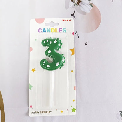 New Green Dinosaur Candle Point Pencil Candles Combination Set 0-9 Number Birthday Candles Party Anniversary Cake Decoration