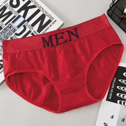 3Pcs/lot Men's Briefs Underwear Sexy Man Panties MEN Letter Underpants Breathable Comfortable Male Bikini Shorts Black Blue Red