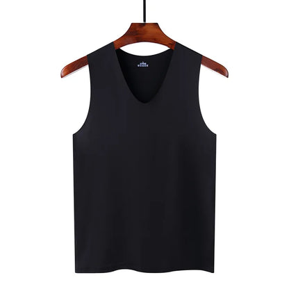 1pcs Summer Mens Vest Ice Silk Seamless Fitness Slim-fit Breathable Underwear Youth Sports Hurdle Sleeveless Undershirt Male Top